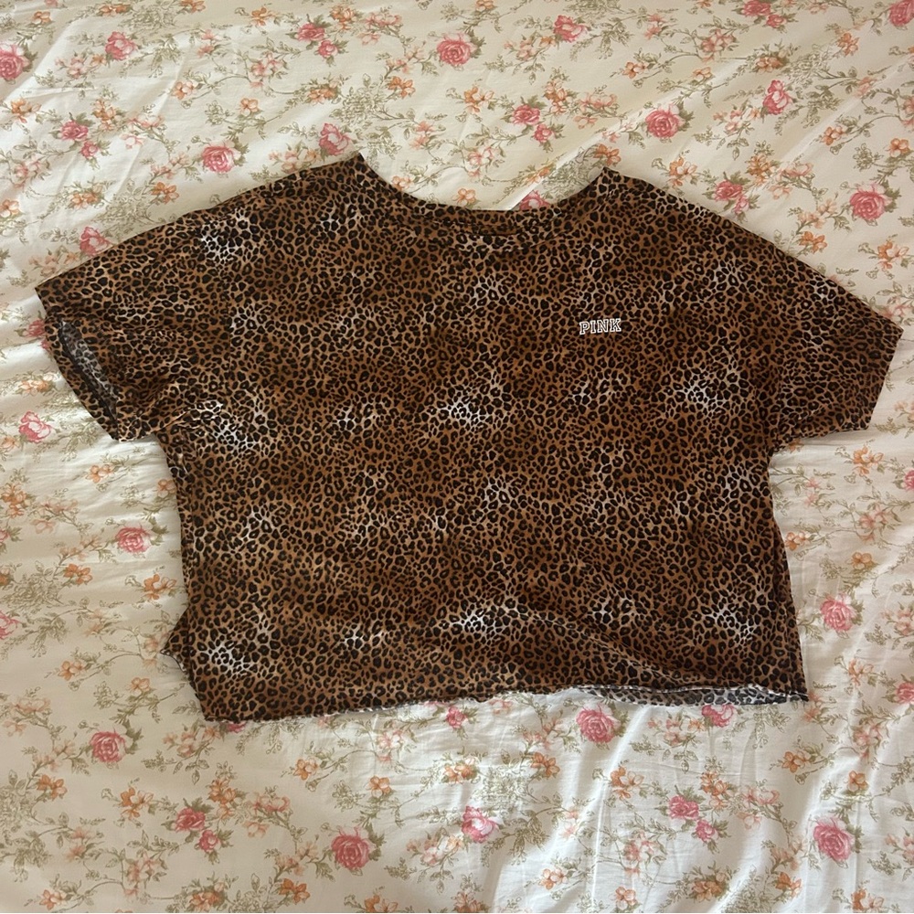 VS PINK Leopard Print Crop Top